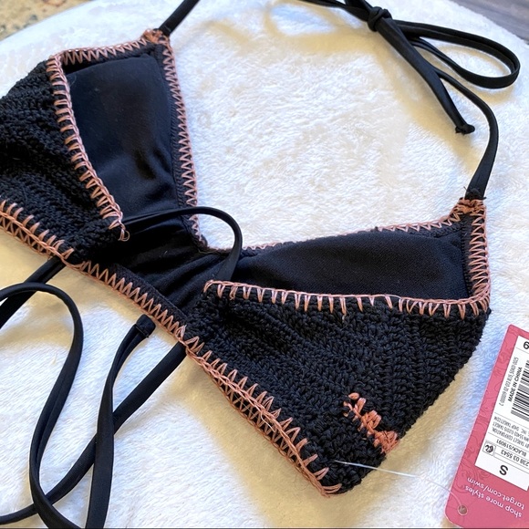 Xhilaration Crochet Bikini Top Size Small - Picture 4 of 5